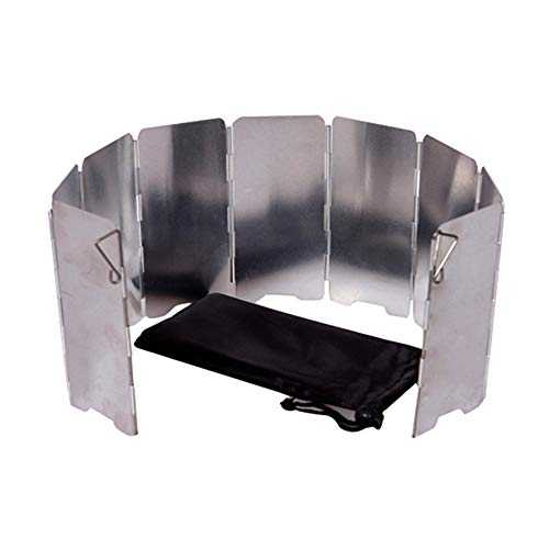 1PCS Mini Camping Stove Windshield Foldable Wind Screen Camping Accessories for Outdoor Picnic Cooker BBQ Use Silver