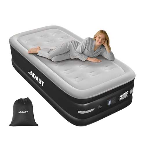 ADABT Premium Single Inflatable Air Mattress, Air Bed with Built-in Electric Pump, Self-Inflation Blow up bed | Flocked Surface & Puncture Resistant Air Bed for Guest, Camping & Home Use 191x99x46cm