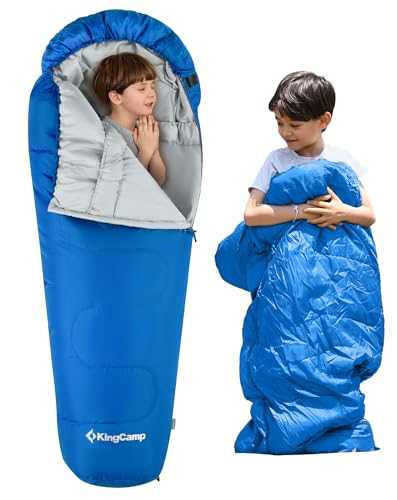 KingCamp Mummy Sleeping Bag 3-4 Season Sleeping Bag for Boys Girls Juniors Large Cold Child Adult Double Layer Warm Portable Large Cold for Camping Hiking Hiking Trekking Outdoor