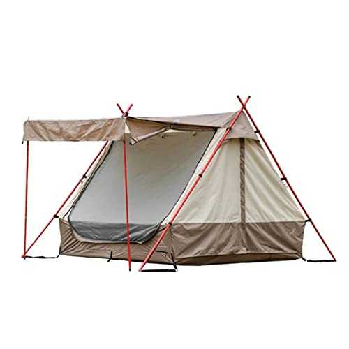 3-4 Person Family Camping Tent with Porch, Portable Waterproof Windproof Cabin Tent with Chimney Holes and Easy Set Up for Hiking, Backpacking, Traveling