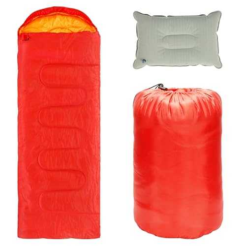 Belle Vous Outdoor Sleeping Bag with Pillow - Lightweight and Waterproof 4 Seasons Sleeping Bag for Adult - Single Person - Cold/Warm Weather Sleeping Bag for Camping, Hiking, Backpacking & Travelling