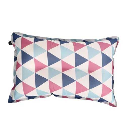 Inflatable Camping Travel Pillow, Camping Pillow, Compact Portable Backpacking Pillows, for Traveling, Holiday Trip, Hiking, Camping,Napping (Red, Blue and White Print)