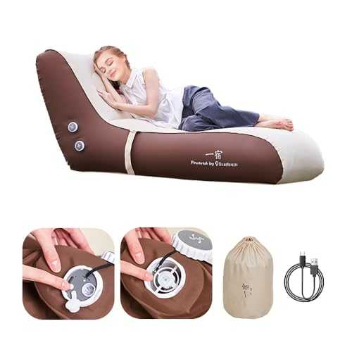 Aerogogo Inflatable Lounger Air Sofa with Built-in Pump, Extra-wide & Ergonomic Design, Supports up to 330 lbs, Brown, Double Size, Waterproof, Perfect for Camping, Picnics, Hiking, Home, Office
