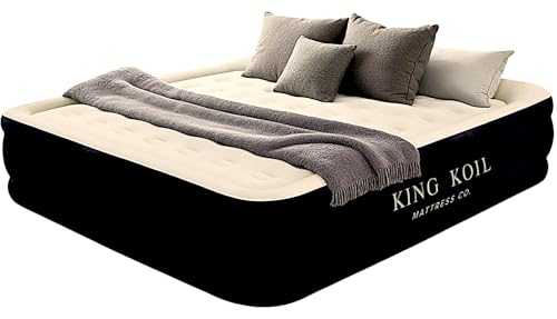 King Koil Luxury California King Air Mattress with Built-in High-Speed Patented Pump for Home, Camping & Guests-Inflatable Double High Airbed Blow Up Bed, Waterproof, 1 Year Warranty