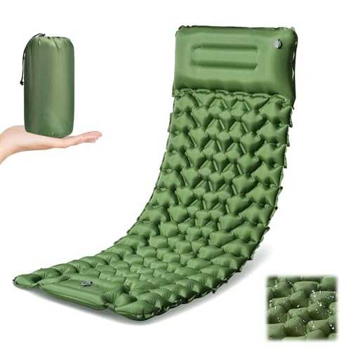 Yewkoisl Ultralight Inflatable Camping Sleeping Pad - Self-Inflating Sleeping Pad with Built-in Foot Pump - Durable, Waterproof Air Mattress for Camping & Hiking Adventures