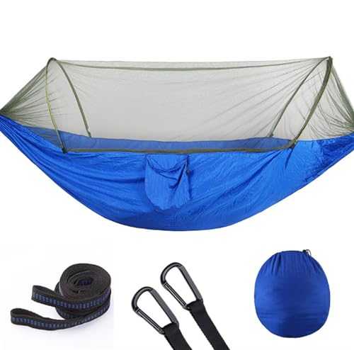 Swinging Hammock Portable Hammocks With Mosquito Net 290x140 Cm Lightweight Nylon Parachute Hammock For Travel Travel Tree Hammocks (Color : B, Size : 290x140 cm)