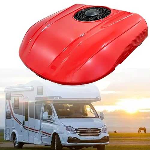 Car Electric RV Rooftop Air Conditioner, Ultra-thin Car Roof Air Conditioner - Parking Air Conditioning For Motorhome Truck Camper Van Caravans(Red,24V)