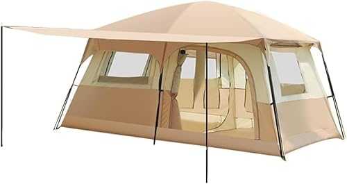 Travel Camping Tent with 2 Rooms Large Family Cabin Tent Breathable and Rainproof for 6-8 People Outdoor Camping Hiking Backpacking Beach