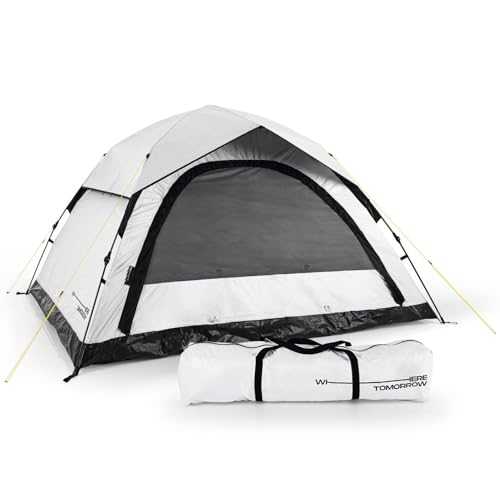 Where Tomorrow Pop Up Tent | 4 Person Tent with Cooling Effect | for Camping, Outdoor, Festival & Party | Dome Tent with Sun Protection & Rain Cover | Lightweight & Waterproof | Bivouac