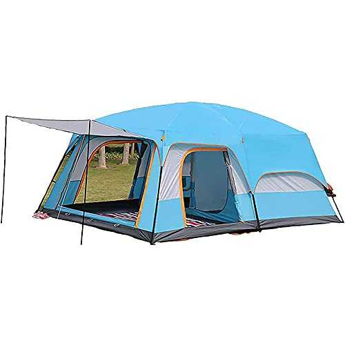 JQDZX Camping Tent- Family Dome Tent Double Layer Waterproof & UV Protection Dome Holiday 2 bedroom Tent Backpacking Tent, for Family, Festival, Hiking, Backpacking & Mountaineering