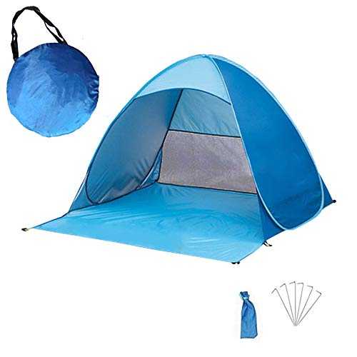 Pop Up Tent for 2-3 Persons Beach Sun Shade Tent, Large Size Quick Open Sun UV Protection Tent 150 x110x165cm (Small)