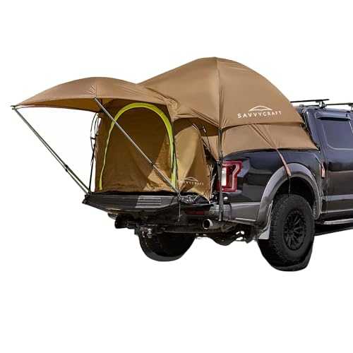 Savvycraft Pickup Truck Tent for Full Size and Mid Size Truck Short Bed and Long Bed, Waterproof P3000mm 2-Person Double Layer Truck Bed Camping Tent, Expandable Awning, Rainfly, Storage Bag Included