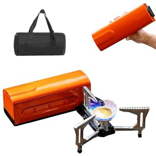 Foldable Camping Stove, 2200W Camping Stove Gas Portable with Storage Bag,Adjustable Firepower for Camping Outdoor Cooking Trekking Picnic(Without gas)