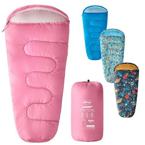 Silentnight Kids Sleeping Bag - Girls Boys 3 Season Mummy Sleeping Bag Ideal for Spring and Summer with Soft Touch Warm Cosy Fabric and Fibres - Machine Washable - 165 x 82cm