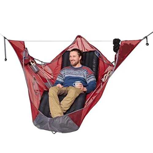 Hammock Tent Portable Triangle Hammock Anti-Mosquito Sunshade Tear-Proof Camping Hammock (One Person)(Color:red,Size:one size)