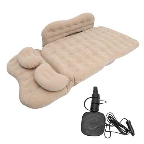 1Set Car Inflatable Bed Split Mattress for Travel Flocking Surface Ergonomic Neck Pillow Portable Design for Camping Outdoor Use for Road Trips Picnics Rear Seat