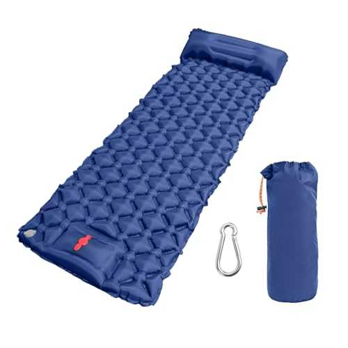 Inflating Sleeping Pad Ultralight with Built-in Foot Pump Durable Compact Waterproof Camping Air Mattress with Pillow for Camping Backpacking Hiking Tent Trap Traveling
