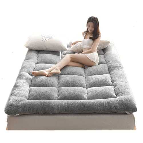 EMERZE Japanese Tatami Mattresses Soft Breathable Futon Mattress Portable Roll Up Mattress Folding Comfortable and Non-slip Bed Pad for Home Camping