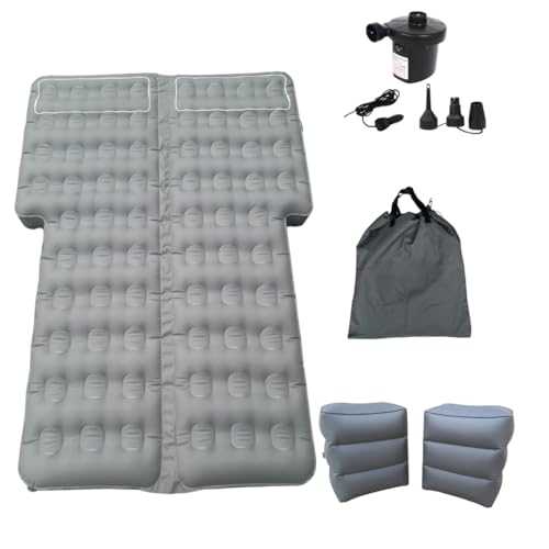 Kmok Durable SUV air mattress for car camping, made with extra-thick 300D brushed fabric. Quick setup with electric pump. Perfect car bed for SUVs—comfortable, tough, and easy to inflate. (Double XL)