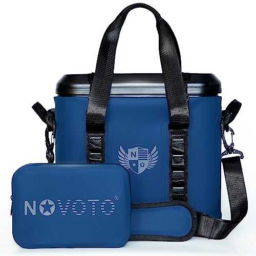 Novoto Magnetic Soft Cooler Bag, 16 Can Insulated Soft Sided Cooler with Dry Bag, Zipperless Quick Access Coolers for Beach, Lunch, Kayak, Camping