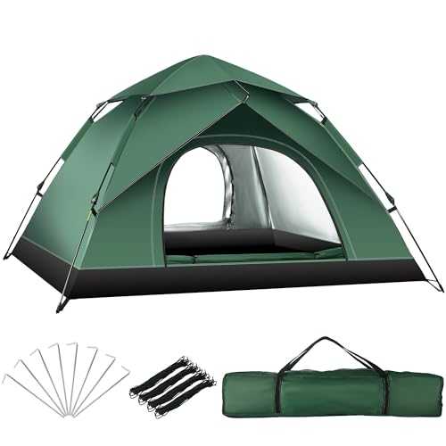 Toncoke Tents for Camping, 2/3/4 Person Instant Pop Up Dome Family Camping Tent, Waterproof Windproof 60s Automatic Setup Portable Outdoor Tent for Camping, Backpacking, Hiking, Backyard, Festivals