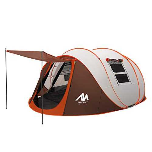 AYAMAYA Pop Up Tent 6 Person Easy Pop Up Tents for Camping with Vestibule, Double Layer Waterproof Instant Setup Popup Tent Big Family Camping Tents Beach Pop-up Tent Space for 2/3/4/5/6 People Man