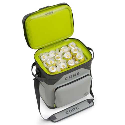 CORE Magnetic Leak Proof 36 Can Soft Cooler with Waterproof Zipper | Insulated Bag Portable Ice Chest Box | Best Soft Cooler for Food & Beverages for Tailgating, Car Camping, and Family Beach Picnics