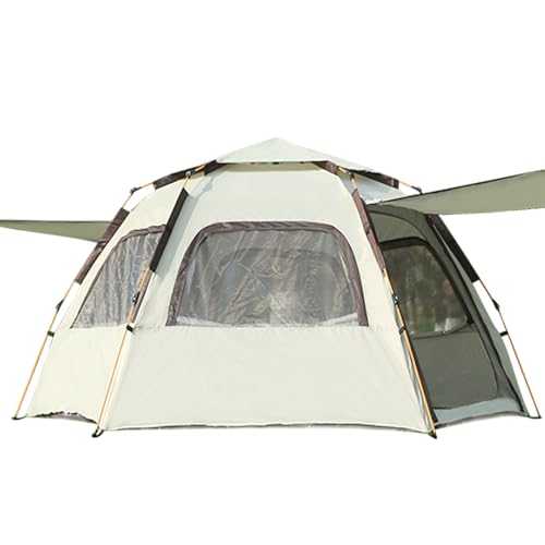 3 - Second Pop - Up Camping Tent for 4 - Person, UV - Resistant & Waterproof Family Tent with Spacious Interior & 360° Ventilation