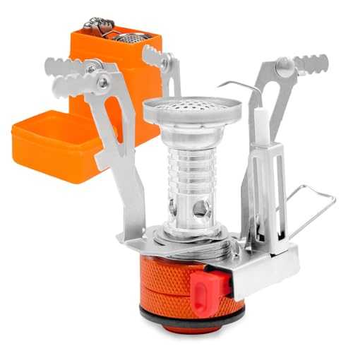 Hojalis 3000W Camping Gas Stove, Mini Burner with Piezo Ignition and Carrying Box, Portable Camping Stoves Backpacking Stove, Camp Stoves for Outdoor Camping Hiking Cooking Picnic