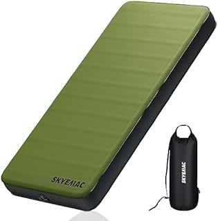 Self Inflating Sleeping Pad with Memory Foam, 4" Thick Camping Mattress, Portable Roll Up Bed for Outdoor Rooftop Tent, Pump Sack Included, 4 Season Use