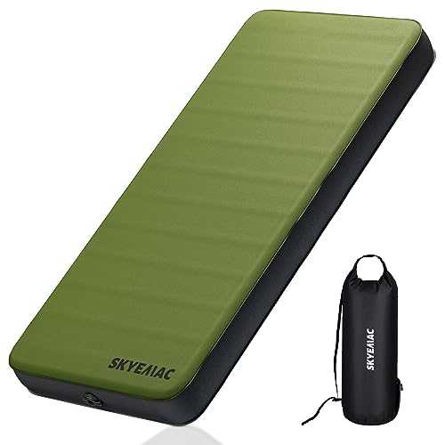 SKYEMAC Self Inflating Sleeping Pad with 4 Inch Thick Foam Interior Comfort Plus Camping Sleeping Mattress, Inflatable Foam Insulated Camping Pad with Pump Bag for Tent Car Truck Van Home, 4 Seasons