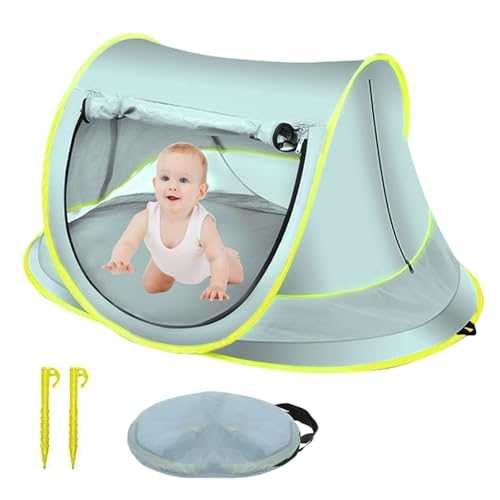 Pop Up Beach Tent,1-3 Person Portable Sun Shelter Tent, Automatic Lightweight Portable Outdoor Beach Tent,Waterproof Windproof Anti-UV Camping Tent for Picnic,Beach,Garden (Blue)