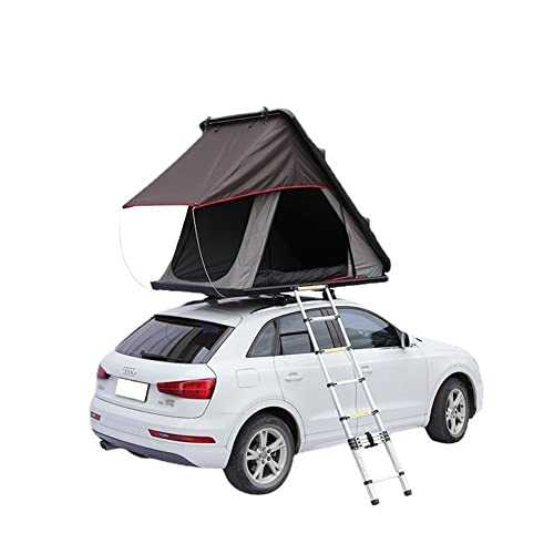 HYQHYX rooftop tent suv tent 00 Camping SUV Double Wall Aluminum Roof Tent, Triangle Hard Shell Roof Tent, Waterproof Truck Tent