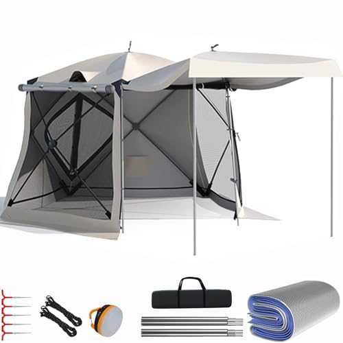 Car Tents for Camping Suv Rooftop Large Tents for Outdoor Camping, Water-Resistant and Windproof, Trunk Tent with 2 Doors for Travel & Outdoor Adventures(White)