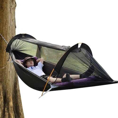 Hammock Tent Combo | Camping Hammock Shelter | Hammock Camping Gear | Tent Hammock Hybrid, Portable 2 Person Backyard Hammock with Net for Indoor, Outdoor, Camping, Survival Travel, and Hiking