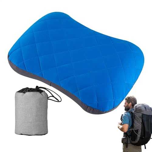 Maodom Inflatable Pillows for Sleeping,TPU Inflatable Pillow Lightweight | Compressible Washable Backpacking Pillow Ergonomic Design for Comfortable Neck & Lumbar Back Support