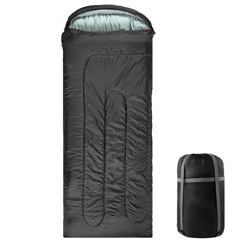 Cotton Adult Sleeping Bag, Hooded Liner for 3 Season,Envelope Single Sleeping Bags