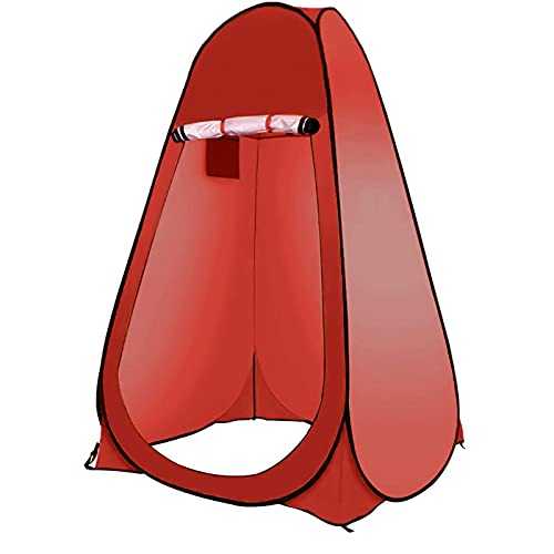 Outdoor Pop Up Shower Tent Dressing Tent Privacy Toilet Tent Standing Tent Shelter Sunshade Camping,red,59 * 59 * 74in