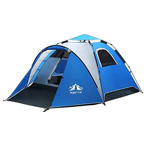 Night Cat Pop Up Tent 2 3 4 Man Person Camping Tent Waterproof Instant Automatic Easy Set Up Dome Holiday Tent