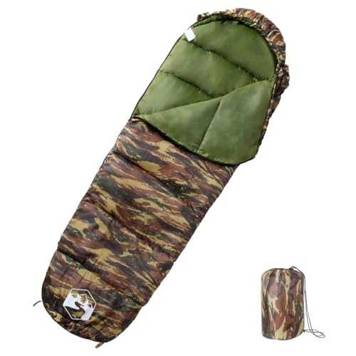 Mummy Sleeping Bag for Adults Camping 3 Seasons vidaXL