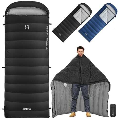 ATEPA Down Sleeping Bags for Adults 650/700 FP, Ultralight 3 Season Cold Weather & Warm Sleeping Bag for Backpacking, Compact Sleeping Bag with Compression Sack for Hiking, Camping