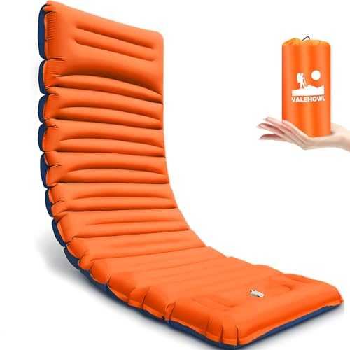 VALEHOWL 10CM Thick Inflatable Sleeping Mat for Camping, with Foot Pump and Pillow, Lightweight Camping Mattress for Outdoors, Backpacking, Hiking