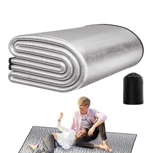 Aluminium Camping Mat, Aluminum Sleeping Foam Mat, Aluminium Foil Insulation Tent Mat, Thermal Waterproof Foam Floor Folding Sit Mat for Outdoor, Beach Camping, Tour, Picnic