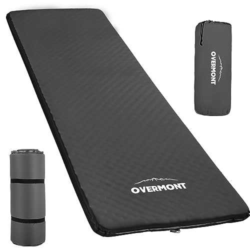 OVERMONT Self Inflating Memory Foam Sleeping Pad with Pillow -3inch UltraThick - Durable Waterproof Single Camping Mattress Fast Inflating - Outdoor for Camping Mat Backpacking Hiking Tent Traveling