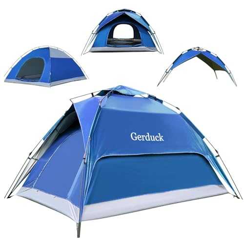 Gerduck 3in1 2/3/4 Person Camping Tent, Instant Easy Pop Up Tents for Camping,Waterproof Family Camping Tent,Portable Dome Tent for Camping Hiking & Traveling,Picnic,Quick Setup in 10Seconds