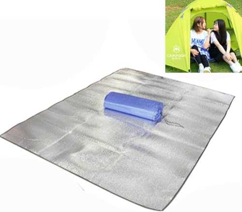 Loopunk Aluminium Camping Mat, Foldable Insulating Thermal Pad Double-Sided, Reflective Mat, Tent Mat, Ground Mat of 200x200cm for Outdoor Camping Hiking Travel Picnic