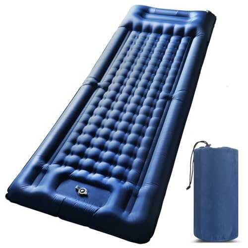 Sleeping Pad for Camping, Ultralight 4.7inch Thick Self Inflating Sleeping Pad with Pillow, Sleeping Mat with Built-in Foot Pump Inflatable Camping Pad Outdoor for Camping, Backpacking, Hiking