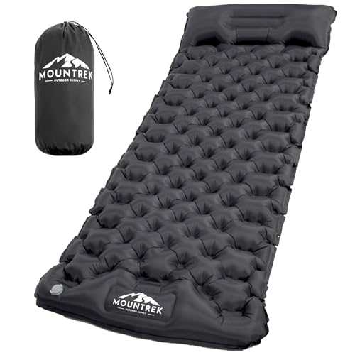 Mountrek Ultralight Inflatable Sleeping Mat for Camping – Extra Thick Camping Air Mattress with Built-In Pillow and Pump. Ideal for Backpacking, Hiking, and Outdoor Adventures