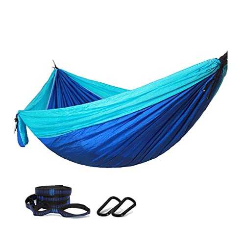 Lightweight Portable Camping Hammock with Tree Straps – Travel Friendly Nylon Parachute Hammock for Indoor & Outdoor Use Ideal for Backpacking & Camping (Light Blue)