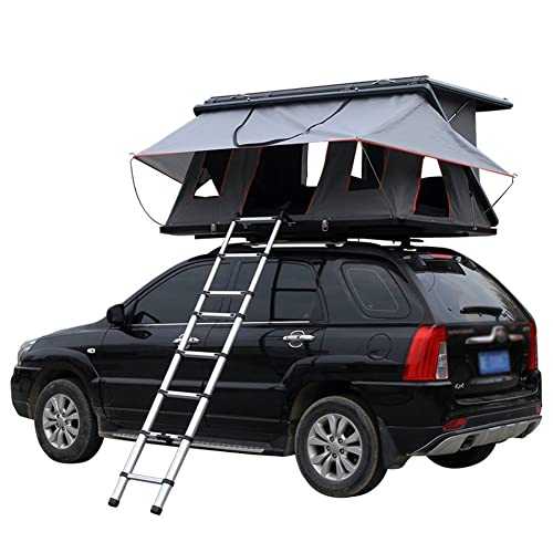 WLONK rooftop tent hard shell Rooftop Tent Truck SUV Camping Rooftop Tent with Ladder, Waterproof Skylight Tent Breathable Large Space Outdoor Travel, Car Double Layer for 2-3 People